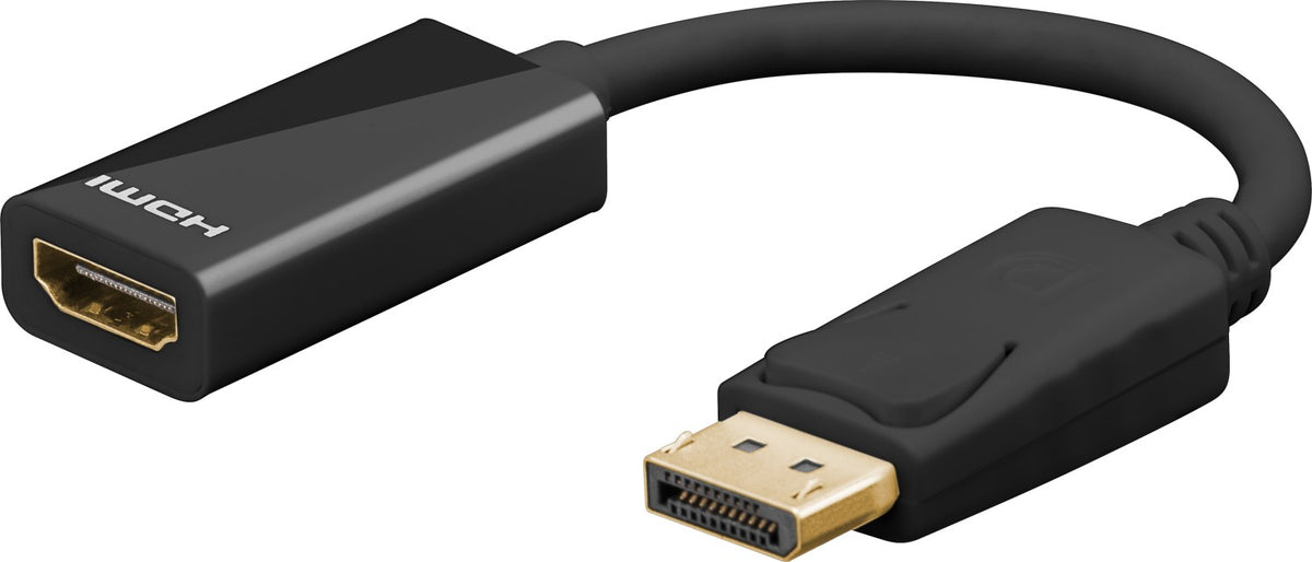 DisplayPort/HDMI-adapterkabel, 4K/60Hz - DisplayPort-stekker mannelijk > HDMI-aansluiting vrouwelijk (type A)