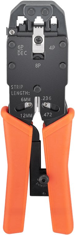 Krimptang voor connectortypes RJ10, RJ11, RJ12, RJ45 en RJ50 en DEC