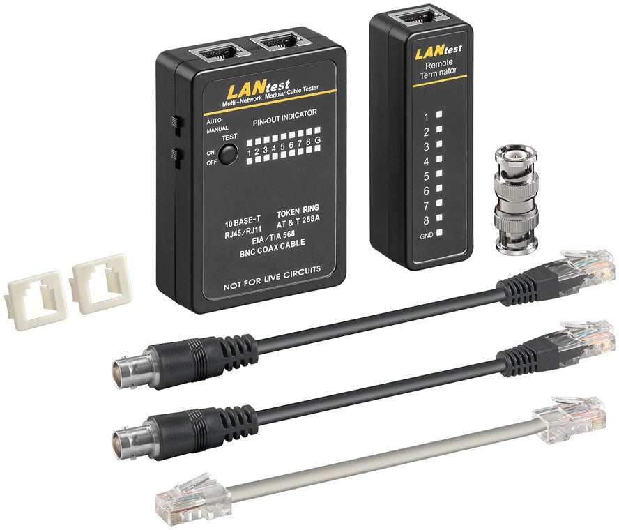 Set voor netwerkkabeltester, CAT 5, CAT 6, CAT 7 en ISDN