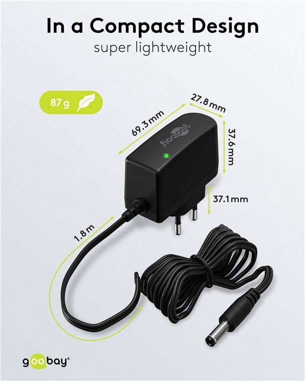 Voedingsadapter 12V / 1A – 5,5 x 2,1 mm DC-plug