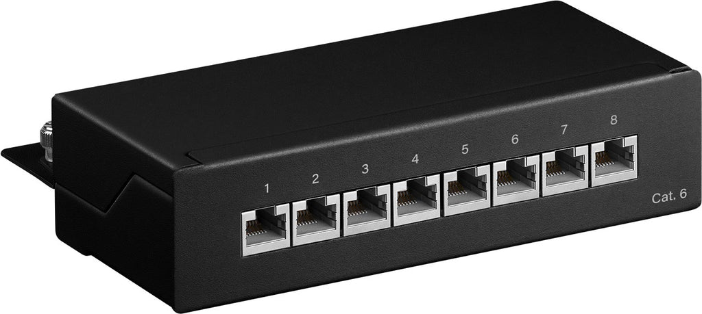 CAT 6 mini/desktop patchpaneel, 8-poorts (1 U)