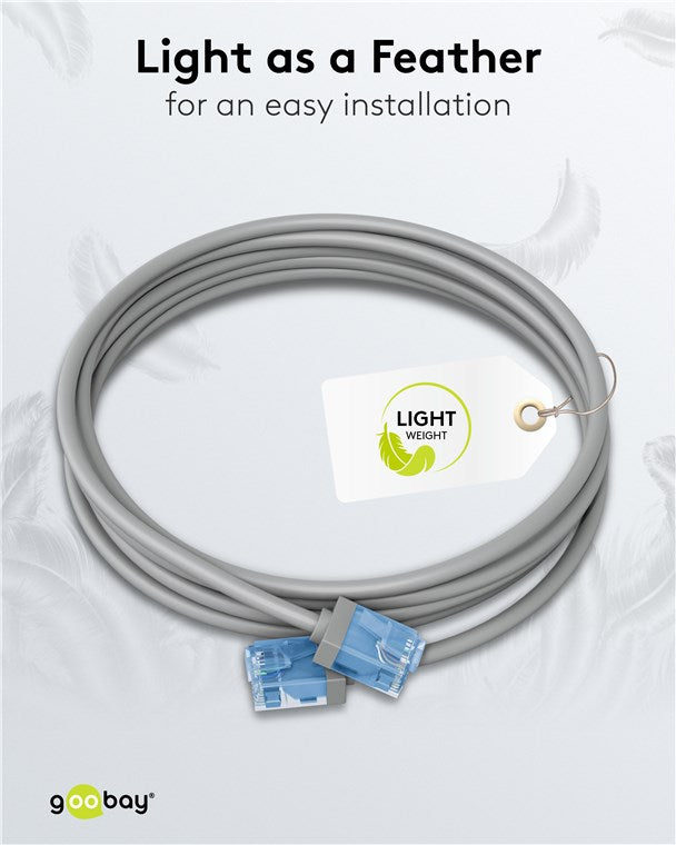 Ultraflexibele CAT 6A netwerkkabel, slim, U/UTP, CU – Goobay