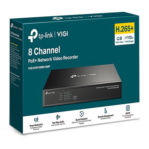 VIGI 1 serie NVR, 1 Harde schijf, 8 kanalen input, 8x More PoE - NVR1008H-8MP