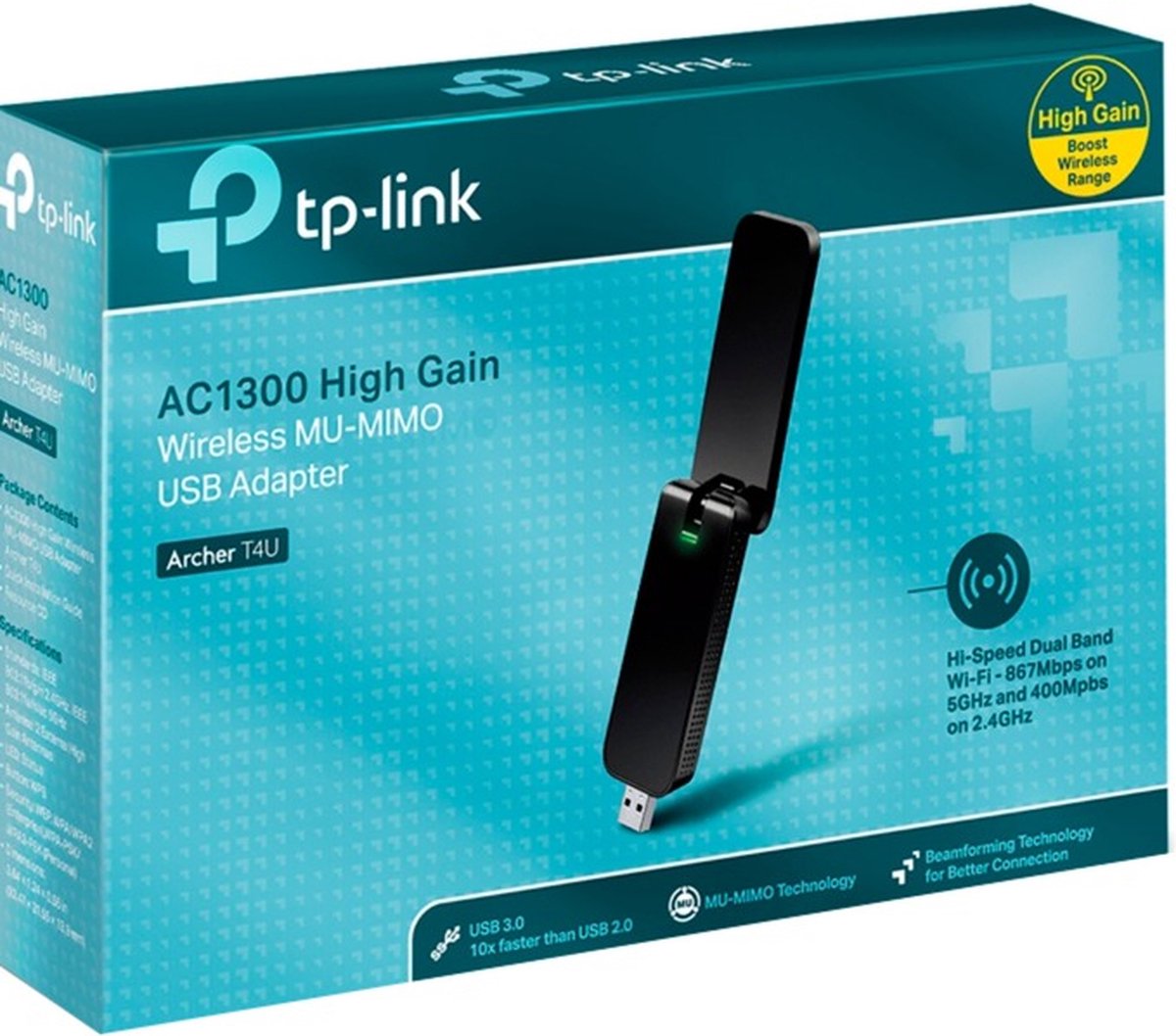 TP-Link Archer T4U AC1300 Draadloze High Gain MU-MIMO USB-adapter