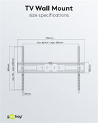 TV Muurbeugel Vast – Geschikt voor 43 t/m 100 inch – Zwart (XL)