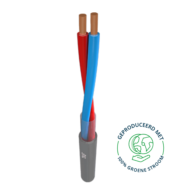 TKF Signaalkabel CCA 2X0,8mm - Grijs, Eca