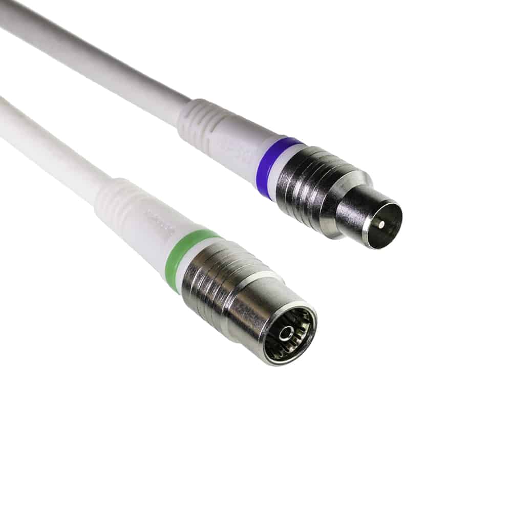 Aansluitkabel Coax - IEC-male/female haaks - Technetix