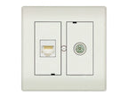 Wandcontactdoos Coax/RJ45 tweegats CAT 6 / CAT 5 - Technetix