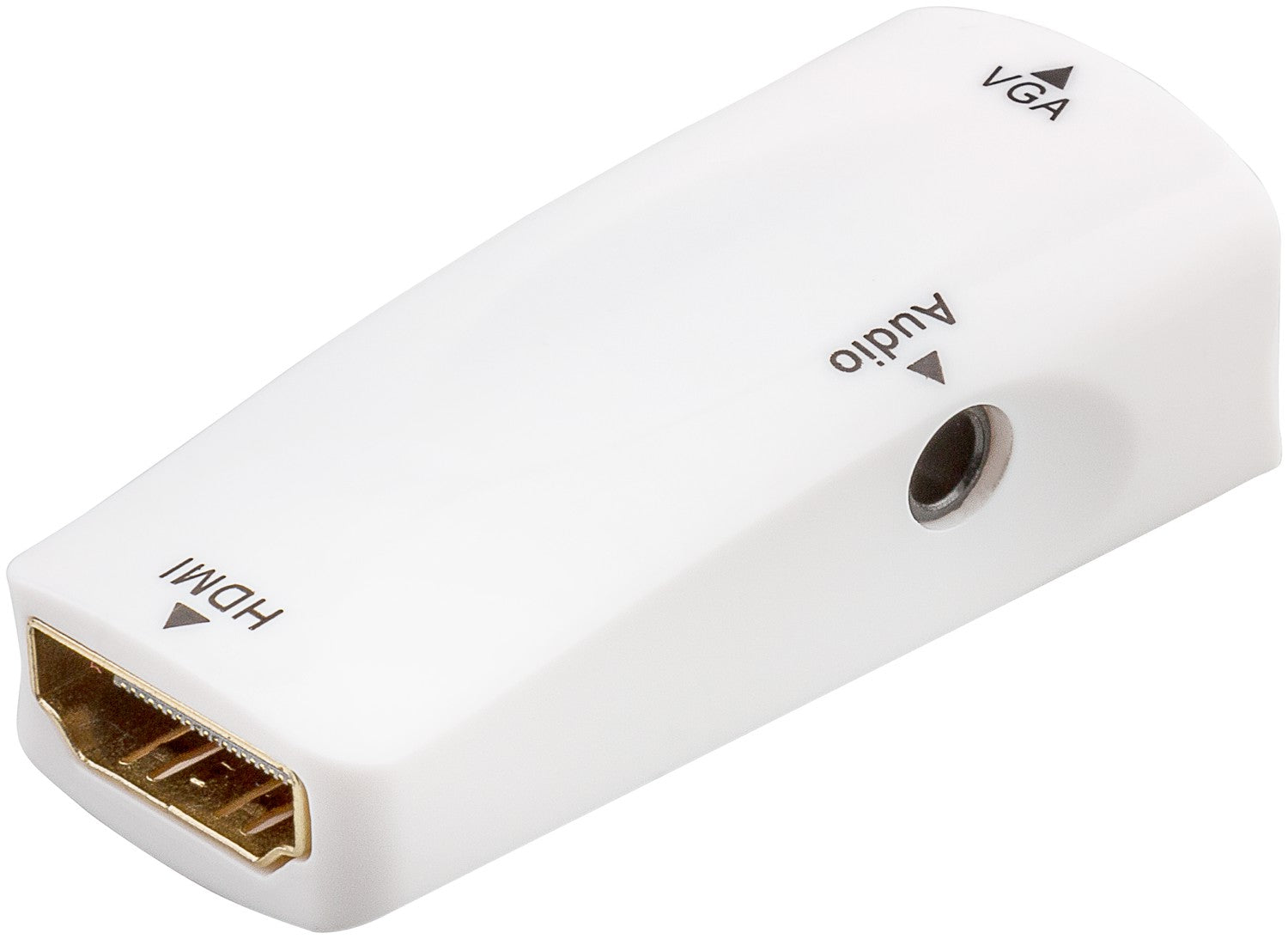 Compacte HDMI/VGA-adapter incl. audio - HDMI-aansluiting vrouwelijk (type A) > VGA-aansluiting vrouwelijk (15-pins) +