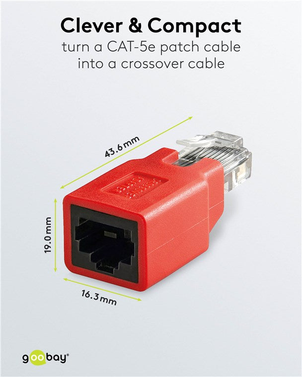 CAT 5e RJ45 Crossover Modulaire Adapter
