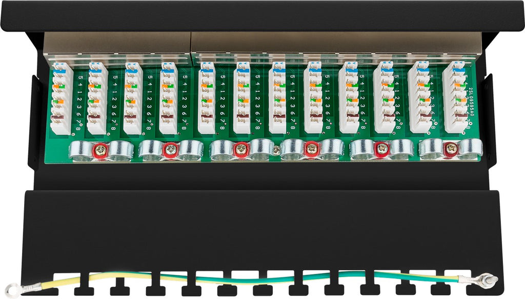 CAT 6 mini/desktop patchpaneel, 12-poorts (1 U)