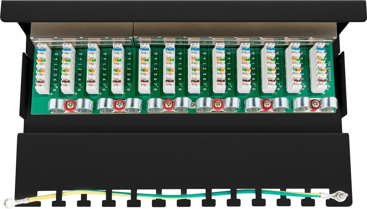 CAT 6 mini/desktop patchpaneel, 12-poorts (1 U)