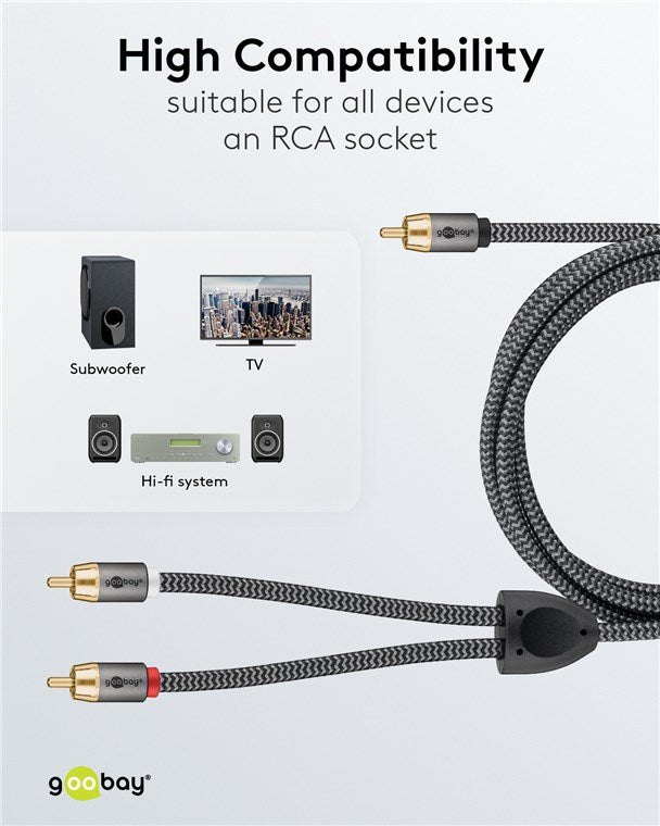 Goobay Plus Subwoofer/Stereo Kabel | RCA-Y