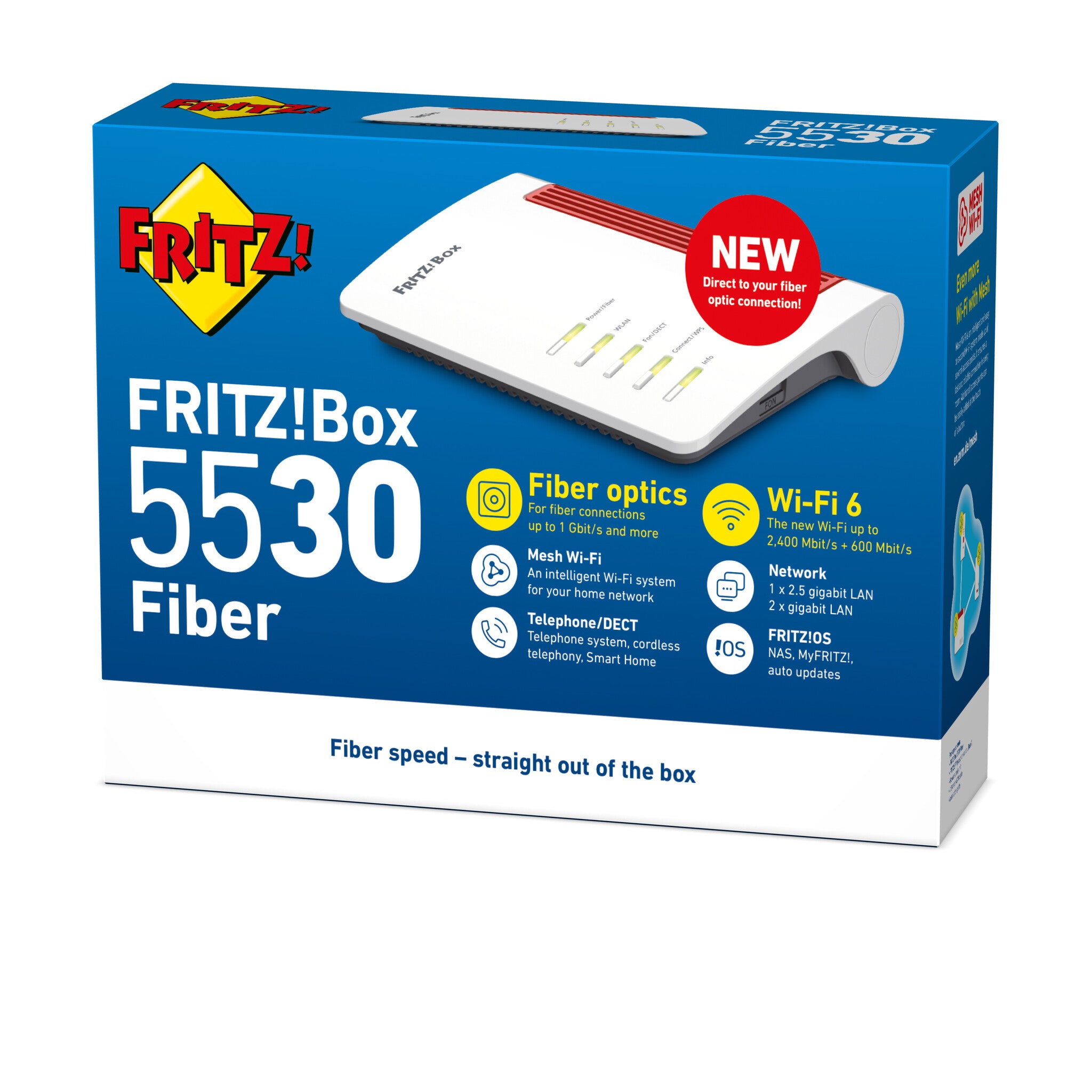 FRITZ!Box 5530 Fiber - Glasvezel Router - Wi-Fi 6 / 2.5 GbE