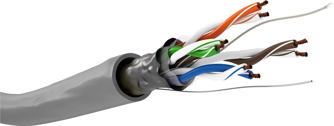 CAT 5e netwerkkabel, F/UTP, 100m, grijs, CU, AWG 26/7