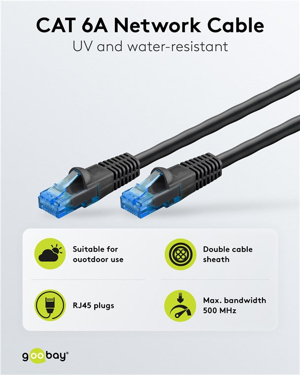 CAT 6A netwerkkabel voor buitengebruik, U/UTP, CU – Goobay
