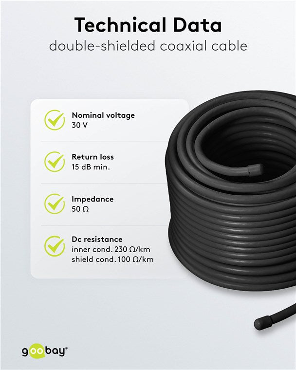 Coaxkabel, dubbel afgeschermd, RG-58