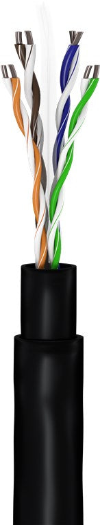 CAT 6A outdoor netwerkkabelset, U/UTP, zwart