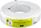 Coaxkabel, 2x afgeschermd, 75 dB, 50m