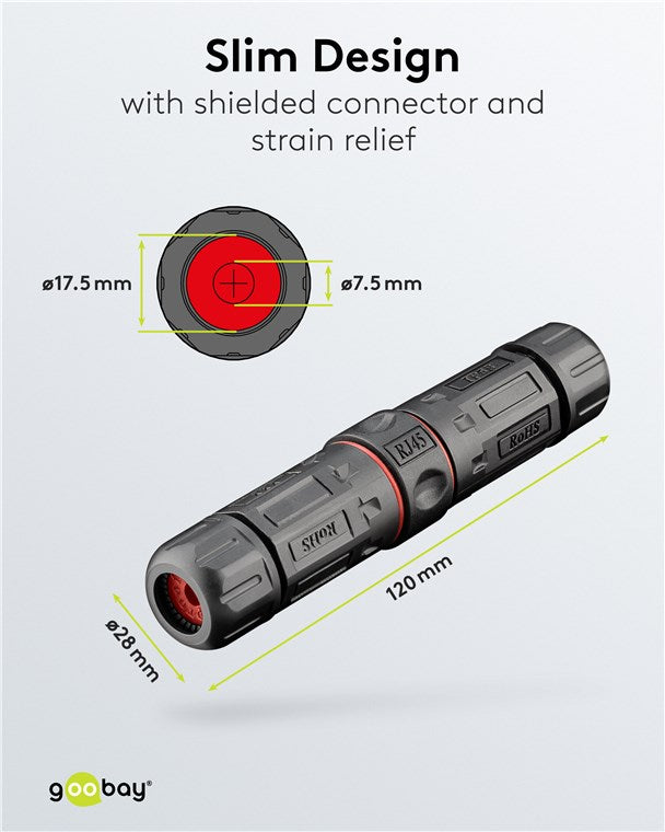 Outdoor CAT 6 Kabelkoppeling RJ45 Patch IP68 - Stofdicht & Waterdicht