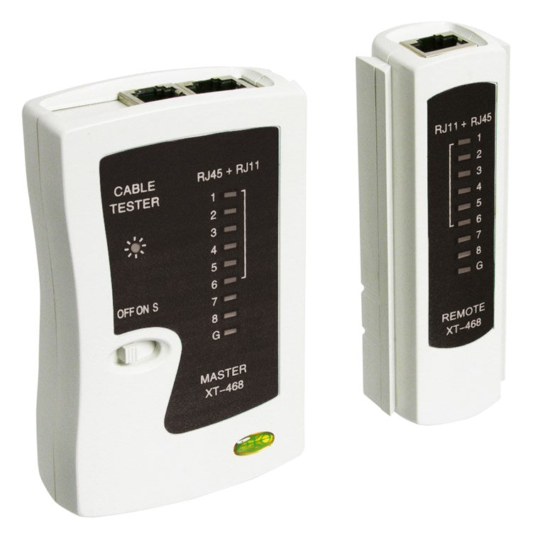 Professionele Netwerkkabeltester voor RJ11 en RJ45 Kabels met LED-diagnose - XT468