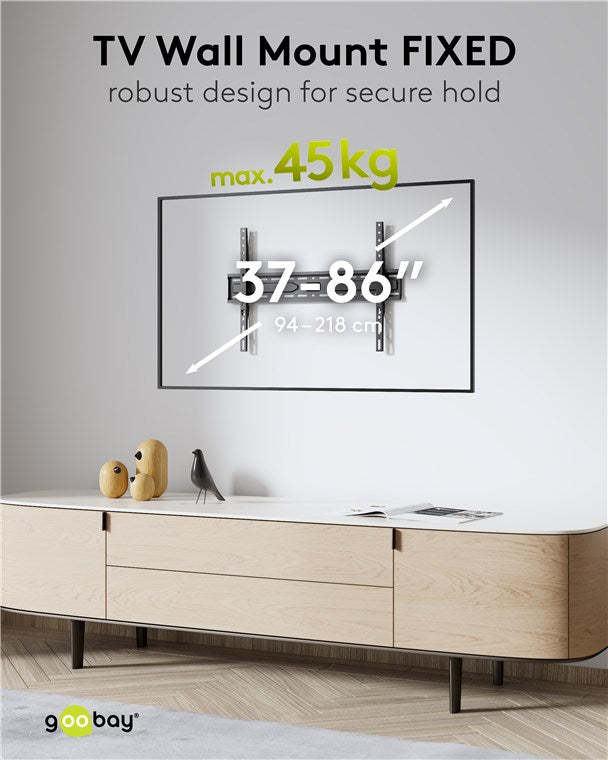 TV Muurbeugel Vast – Zwart