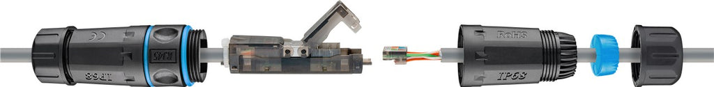 Outdoor LAN Kabelconnector CAT 6A UTP IP68 - Toolless Netwerk Verlengstuk - Goobay