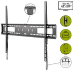 TV Muurbeugel Vast – Geschikt voor 43 t/m 100 inch – Zwart (XL)