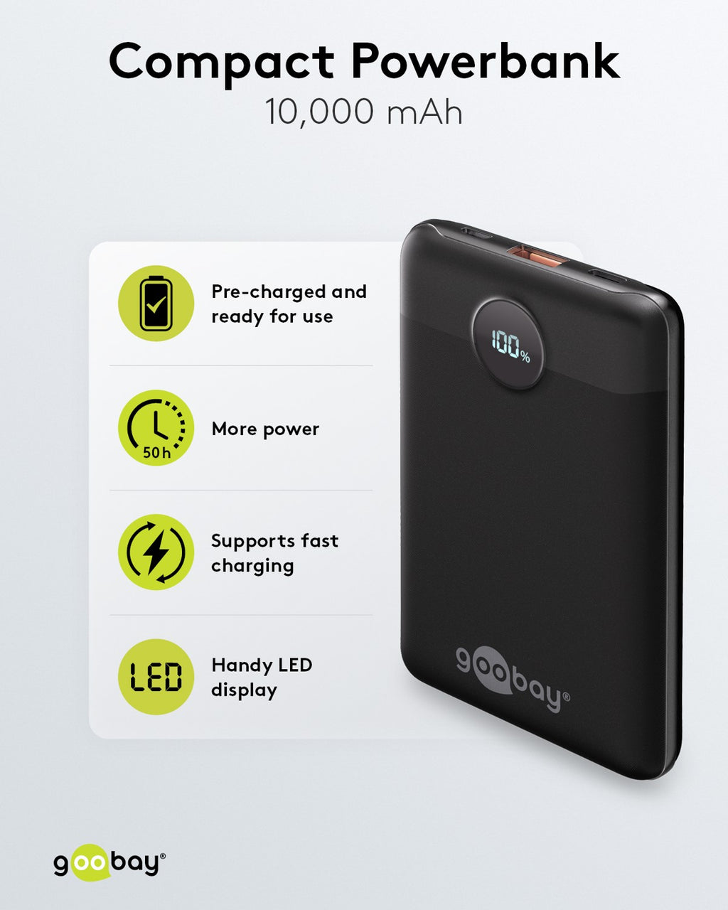 Powerbank Compact - 10.000 mAh