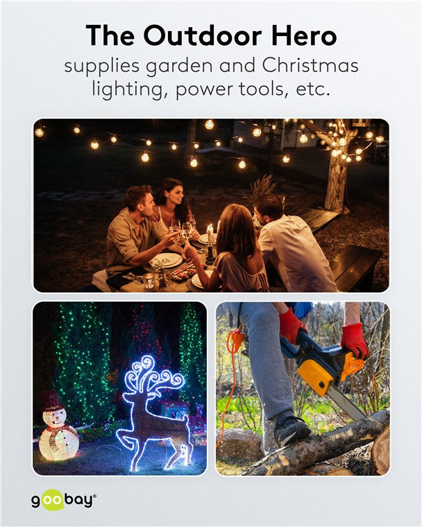 Stekkerdoos 3-voudig, spatwaterdicht, 3 m