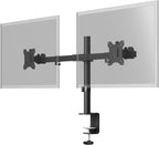 Dubbele Monitorarm Vast – Geschikt voor 17 t/m 32 inch – Zwart