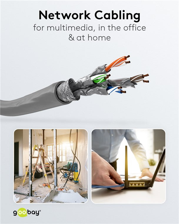 CAT 6A netwerkkabel, S/FTP (PiMF), grijs