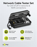 Set voor netwerkkabeltester, CAT 5, CAT 6, CAT 7 en ISDN