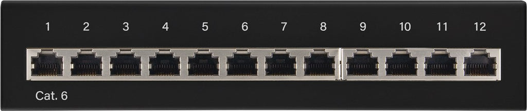 CAT 6 mini/desktop patchpaneel, 12-poorts (1 U)