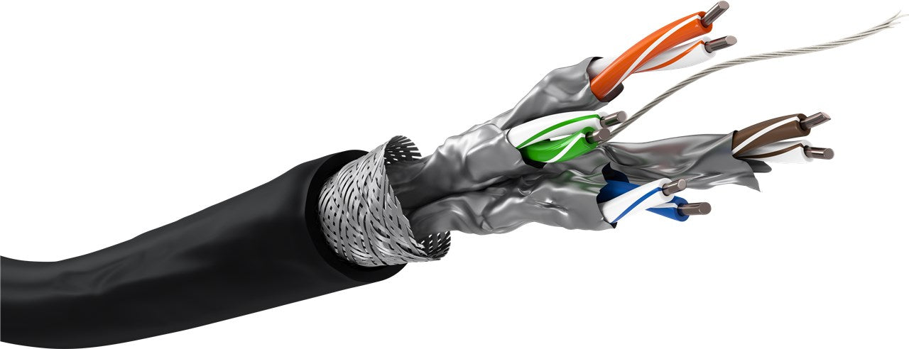 CAT 6 outdoor netwerkkabel, S/FTP (PiMF), zwart