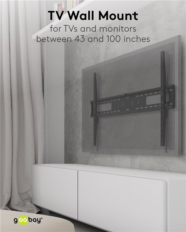 TV Muurbeugel Vast – Geschikt voor 43 t/m 100 inch – Zwart (XL)