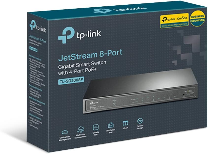 TP-Link Omada SG2008P - switch - 8-poorts - Gigabit - Smart - POE+ - 4x PoE - 62W