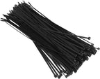 Kabelbinders, UV- en weerbestendig nylon, zwart, 100 stuks, in diverse maten