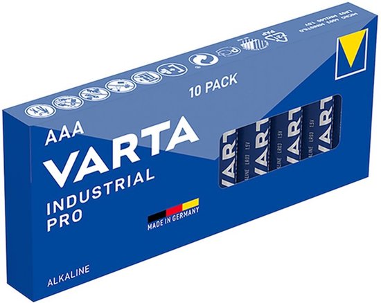 Varta AAA (LR03) Industrial Pro batterijen - 10 stuks in blister