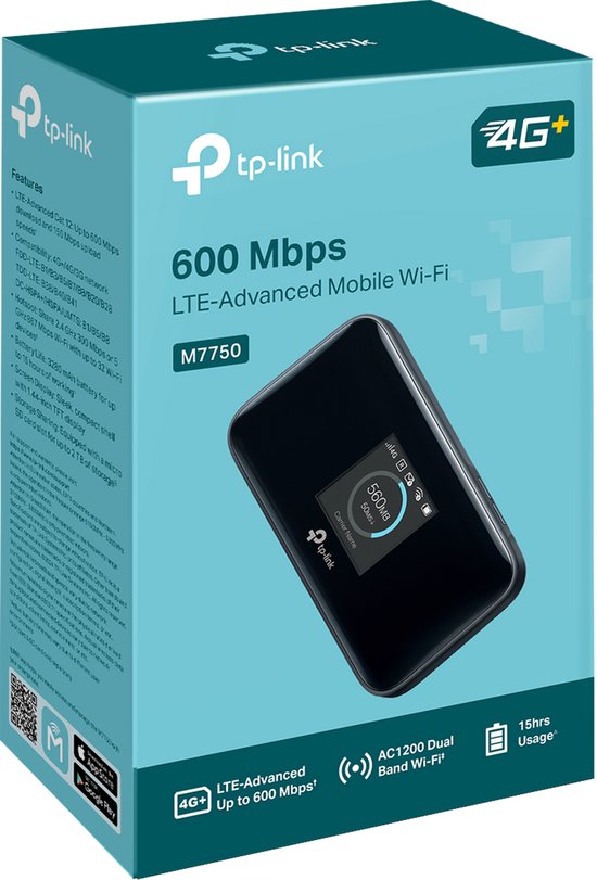 TP-Link M7750 - mobiele router - 4G+ Cat12 - Wi-Fi 5 - AC1200 - dual-band