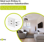 HDMI™ wandcontactdoos, verguld, 2x HDMI™ aansluiting (type A) > 2x HDMI™ aansluiting (type A)