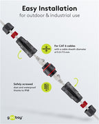 Outdoor CAT 6 Kabelkoppeling RJ45 Patch IP68 - Stofdicht & Waterdicht