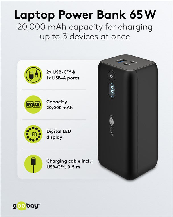 Laptop Powerbank 20.000 mAh Snellader