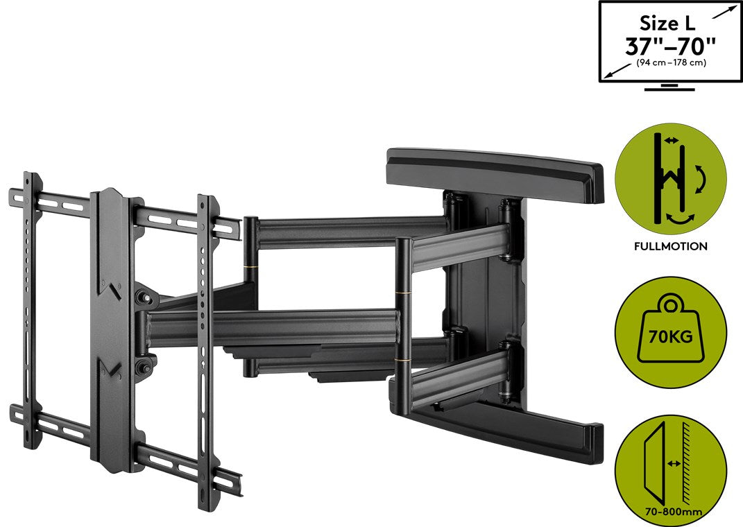 TV Muurbeugel Full Motion – Geschikt voor 37 t/m 70 inch – Zwart (XL)