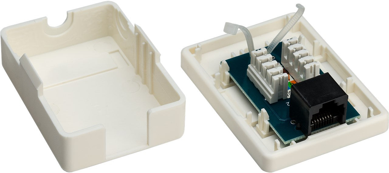 1-poorts RJ45-aansluitdoos, CAT 6, UTP, wit