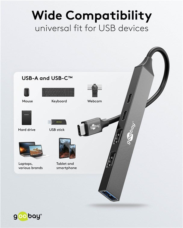 Slimme 5-Poorts USB Hub – USB-C™ naar USB-C™ / USB-A – 5 Gbit/s