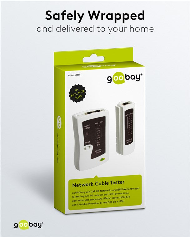 Professionele Netwerkkabeltester voor RJ11 en RJ45 Kabels met LED-diagnose - XT468