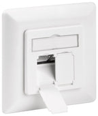 CAT 6A wandcontactdoos inbouw, 2x RJ45-aansluitingen, signaalwit RAL 9003