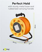 CAT 7A mobiele RJ45-netwerkkabelhaspel, oranje - Goobay