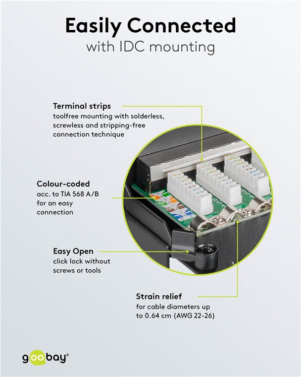 CAT 6 mini/desktop patchpaneel, 8-poorts (1 U)